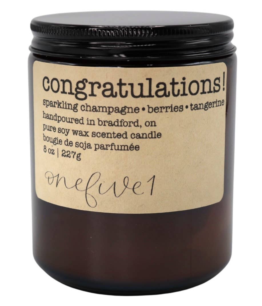 Congratulations - soy wax candle SAY IT WITH A CANDLE GIFT: Celebration- sparkling champagne