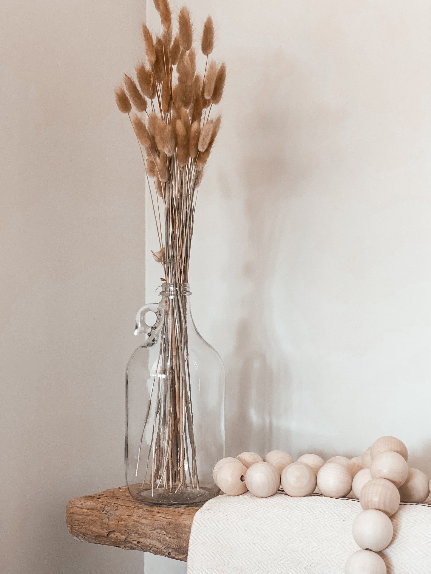 Jug Vase and Bunny Tails Decor Bundle