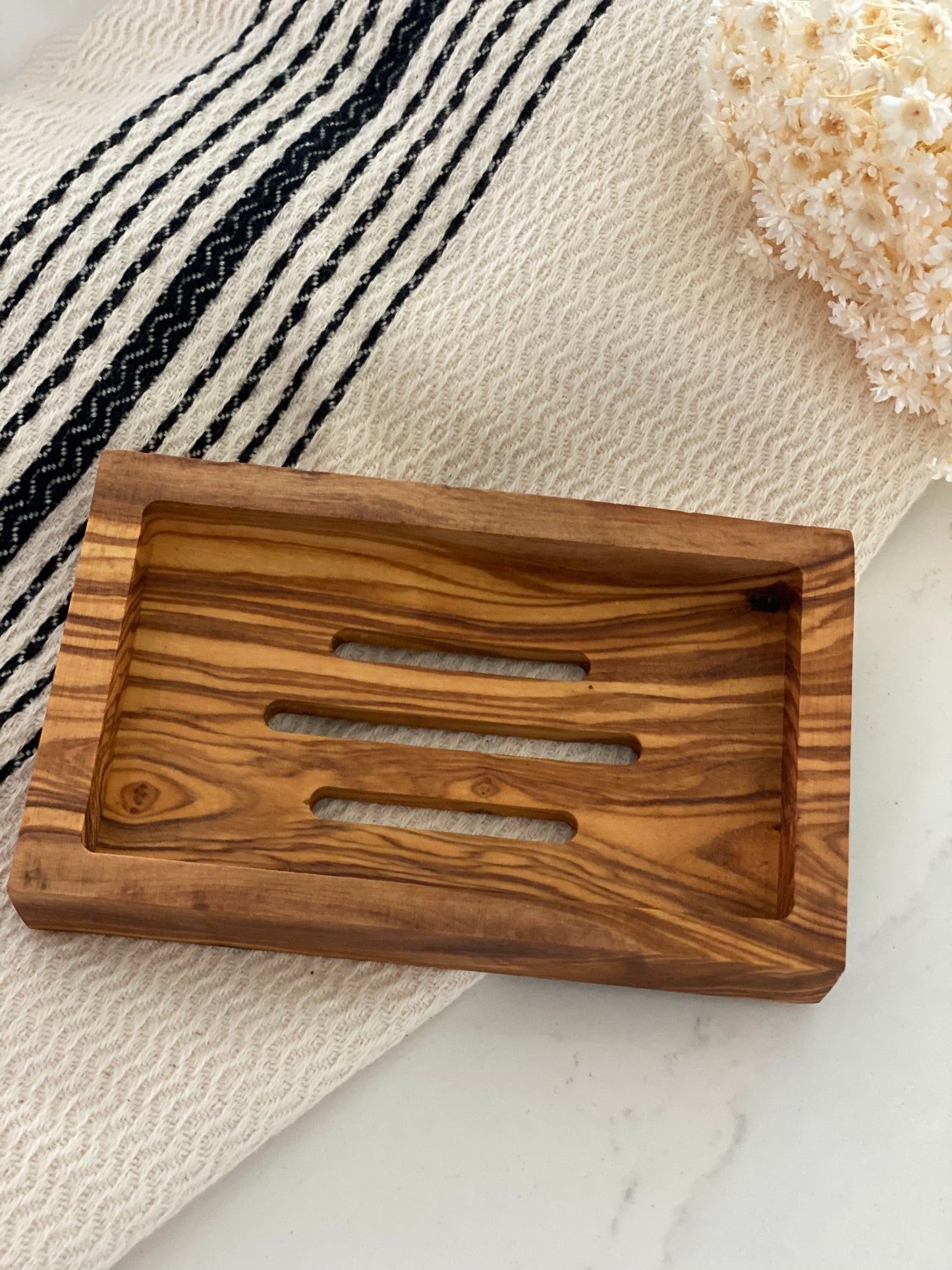 Olive wood soap dish