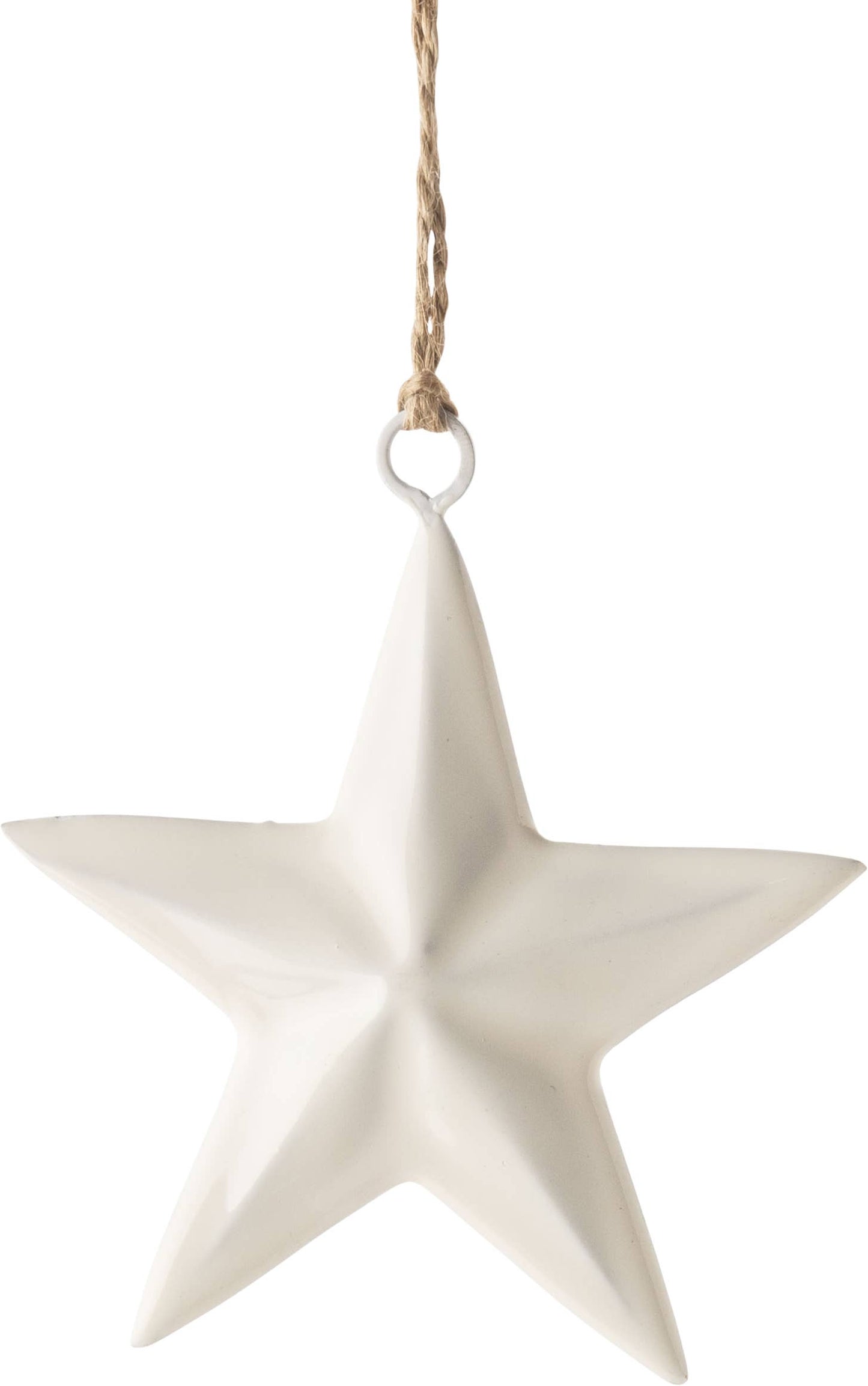 White enamel 3D star ornament