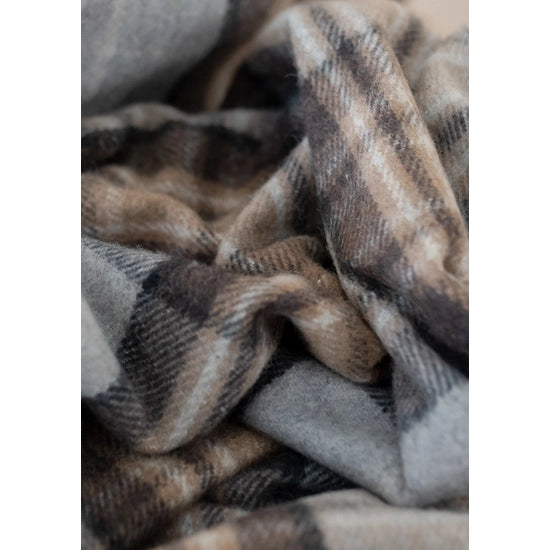 Recycled Wool Knee Blanket in Stewart Natural Dress Tartan