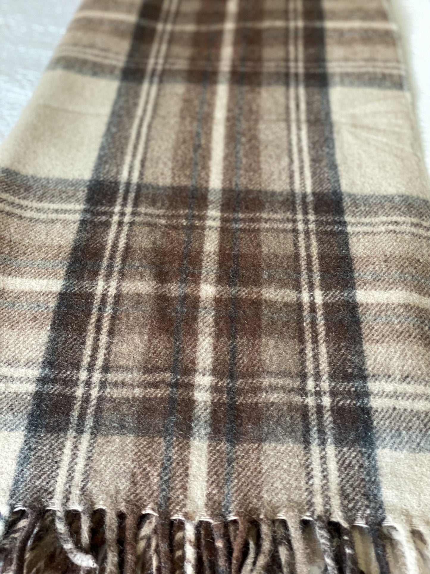 Recycled Wool Knee Blanket in Stewart Natural Dress Tartan