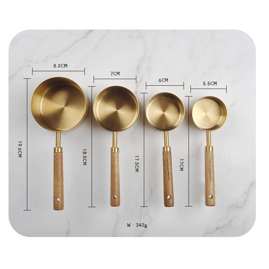 Gold Stainless Steel Measuring Cups and Spoons