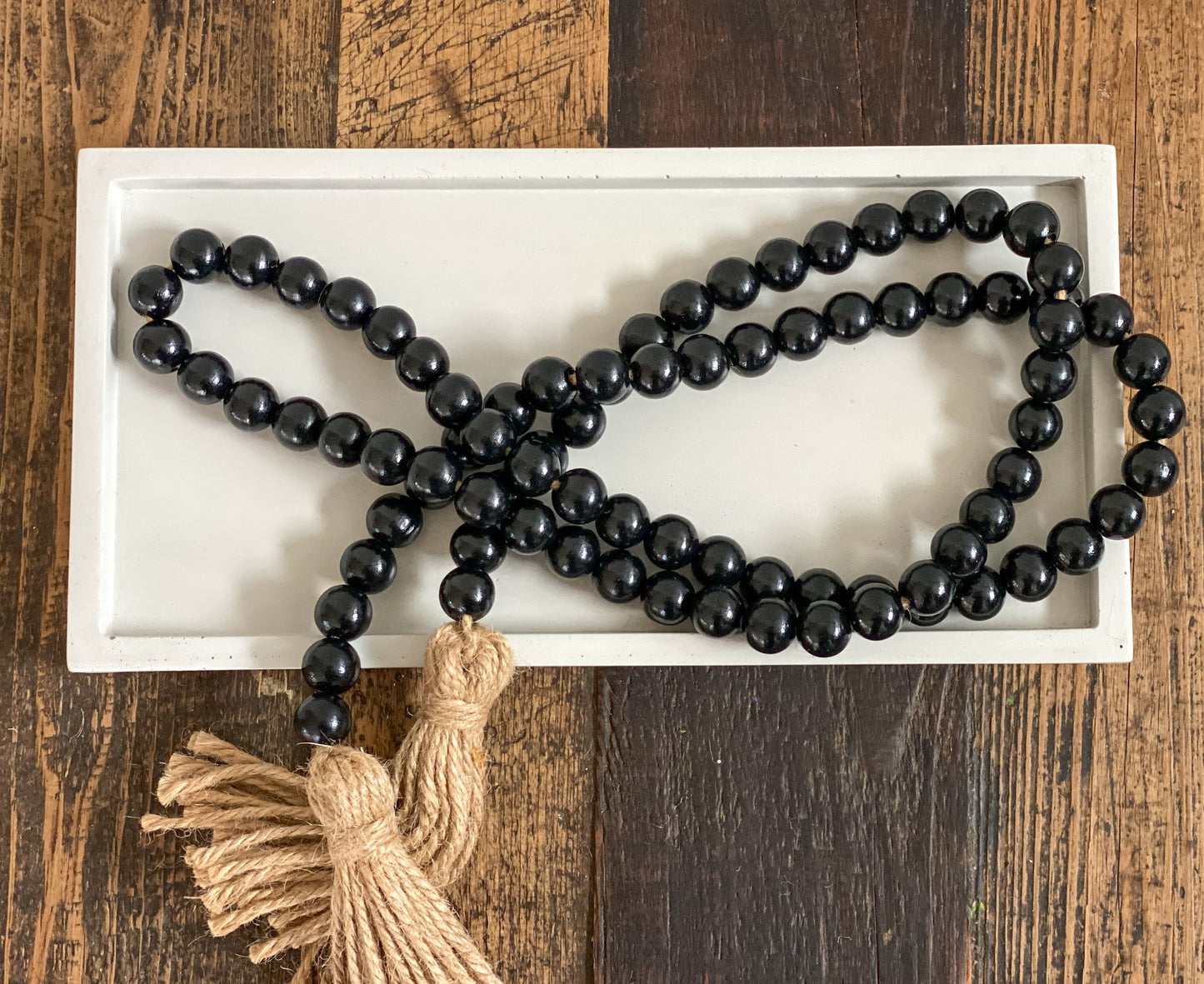 Black wood bead garland