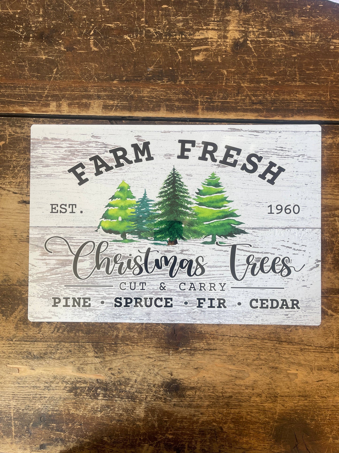 Farm Fresh Christmas Trees Wall Metal Plaque