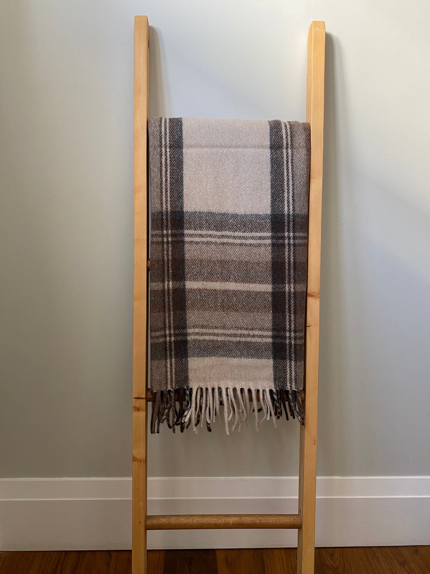 Recycled Wool Knee Blanket in Stewart Natural Dress Tartan