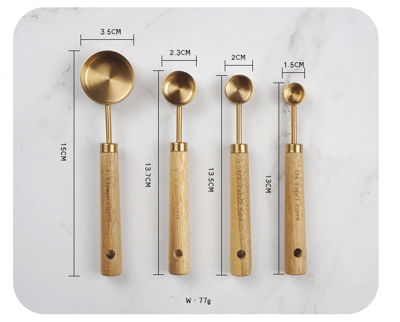 Gold Stainless Steel Measuring Cups and Spoons