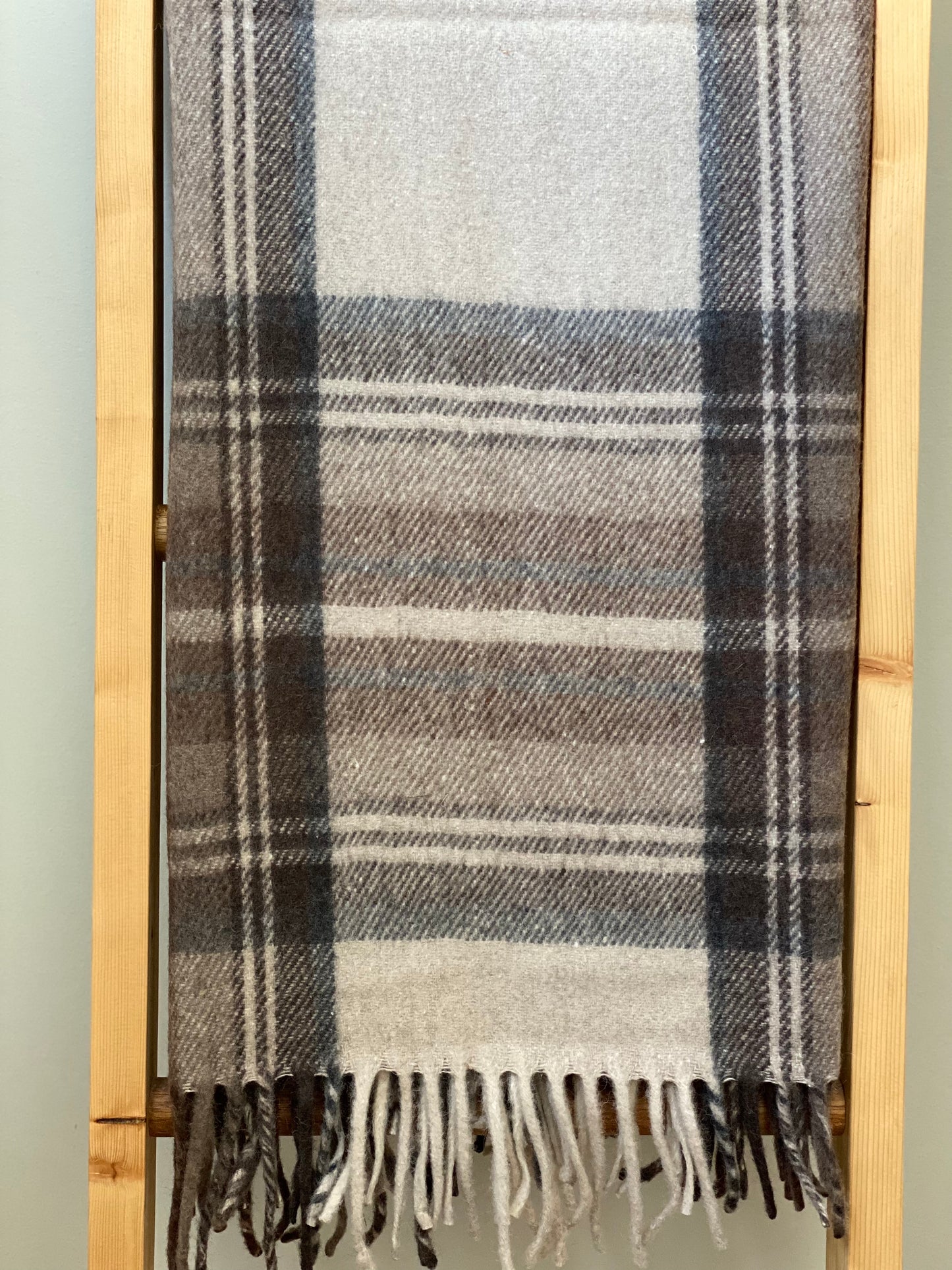 Recycled Wool Knee Blanket in Stewart Natural Dress Tartan