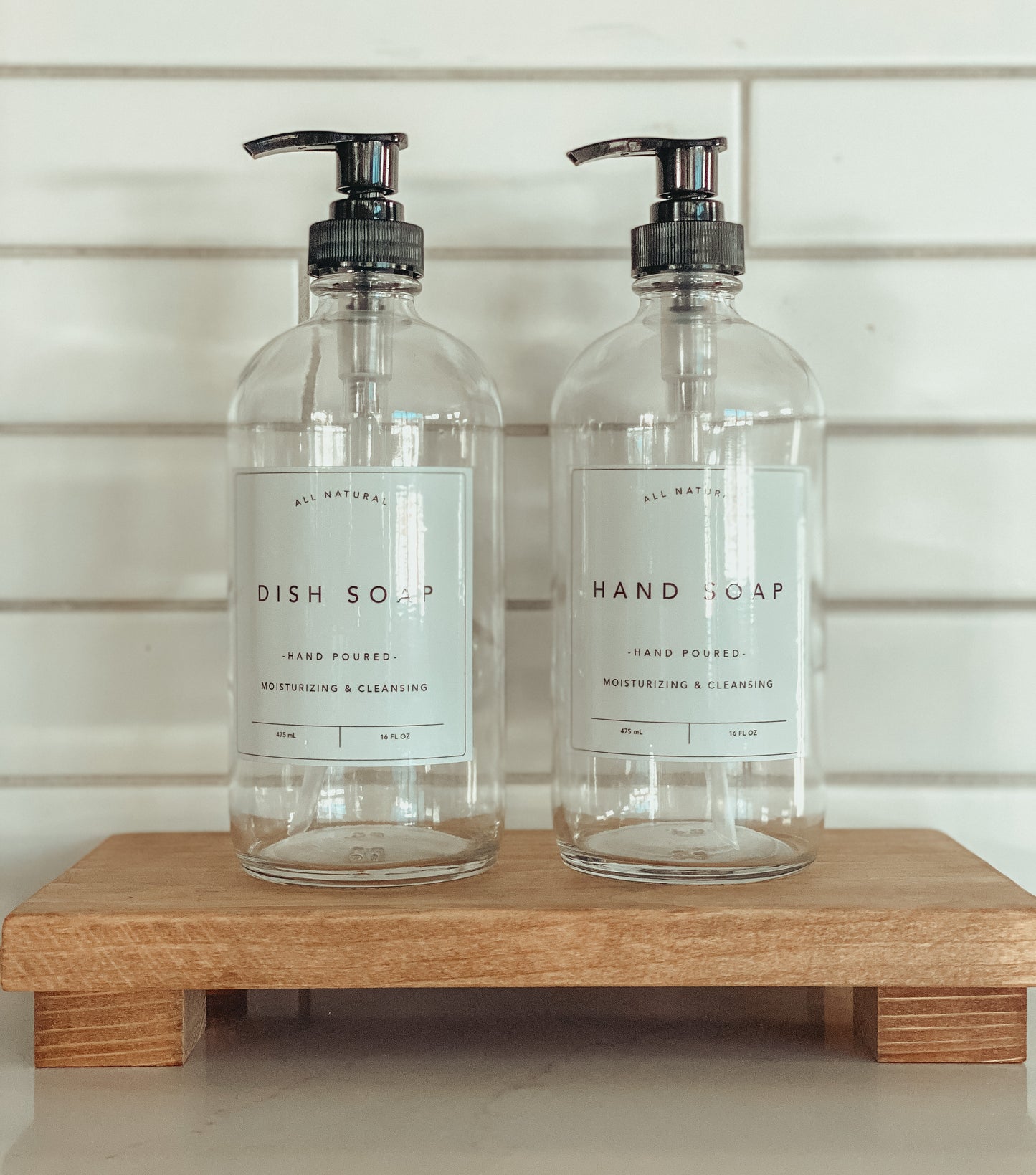 Hand and Dish Soap Bottles - Clear